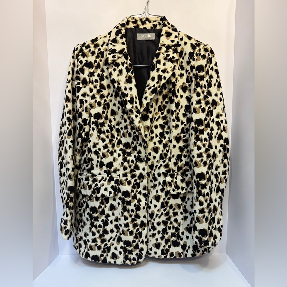 Black and White Animal Print Blazer
